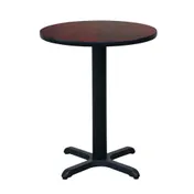 Hubert 32Q-077 CenPro 24" Round Table Set with 4 Red Chairs, 29" Height, Black/Cherry Finish 1 image