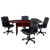 Flash Furniture BLN-6GCMHGX000-BK-GG Table & 4 Black Chairs 72" W x 35" D x 29.5" H Top, 250 lbs, Casters- Set 1 image