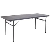 Flash Furniture DAD-LF-183Z-DG-GG Folding Table, 30" x 72" x 29"H, Dark Gray Plastic Top, 220 lbs Capacity, Rectangular, Commercial Indoor/Outdoor Use 1 image