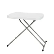 Flash Furniture DAD-YCZ-66X-GW-GG Folding Table, 25-1/2"W x 17-3/4"D, Adjustable Height, Powder Coated Steel Frame, Granite White 1 image
