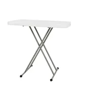 Flash Furniture DAD-YCZ-76X-GW-GG Folding Table, 30-1/4"W x 19-1/2"D, Adjustable Height, Granite White, Powder Coated Steel Frame 1 image