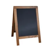 Flash Furniture HGWA-CB-3020-TORCH-GG Chalkboard Sign 30" X 20" Black Board Wood Frame Brown 1 image