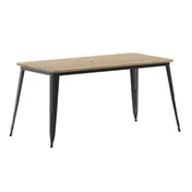 Flash Furniture JJ-T146120-BRBK-GG Table, 60"W x 30"D x 30"H, 500 lbs, Brown/Black Top, Frame, Umbrella Hole 1 image