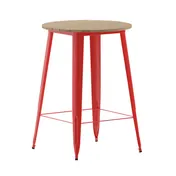 Flash Furniture JJ-T14623H-76-BRRD-GG Declan Height 30" Dia x 42" H Table 200 lbs Brown/Red Resin Frame Glides 1 image