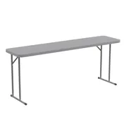 Flash Furniture RB-1872-GY-GG Training Folding Table, 72"W x 18"D x 29"H, Gray Plastic Laminated Top, 220 lbs Capacity 1 image
