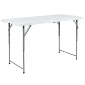 Flash Furniture RB-2448ADJ-2-GG Bi-Fold Folding Table, 4'W, Height Adjustable, Granite White, Plastic 1 image