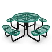 Flash Furniture SLF-EMR-46-GN-GG Creekside Outdoor Round Picnic Table, 46" Dia., Green Metal Mesh, Steel Frame 1 image