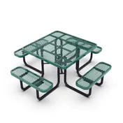 Flash Furniture SLF-EMS-46-GN-GG Creekside Outdoor Picnic Table, 46x46, Green Metal Mesh, Steel Frame 1 image