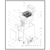 Migali C-F75-NG 21" Floor Model Natural Gas Full Pot Fryer w/ 75 lbs, 5 Burners, 170.000 BTU 3 image