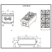 Migali C-HP-2B-12 12" Countertop Gas Hotplate w/ (2) Burners, Manual Controls, 50.000 BTU 2 image