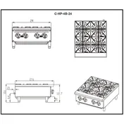 Migali C-HP-4B-24 24" Countertop Gas Hotplate w/ (4) Burners, Manual Controls, 100.000 BTU 2 image
