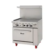 Migali C-RO-36G-LP 36" LP Gas Restaurant Range w/ 36" Full Griddle, Standard Oven, 102.000 BTU 1 image