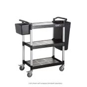 CAC China BTUC-17BK Utility Cart 31-7/8"L x 17-1/8"W x 35-7/8"H 3-Tier Polypropylene Shelves Black 330 lbs 1 image