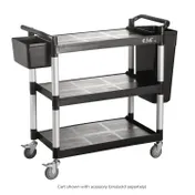 CACChina BTUC-19BK Utility Cart, 40-1/8" L x 19-3/4" W x 37-3/4" H, 3 Shelf, 400 lbs, Polypropylene, Black 1 image