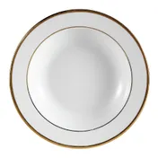 CAC China GRY-11 Golden Royal Fruit Dish, 5" Dia. 1" H, 5 oz, Porcelain, Gold/White, Round - 1 Dozen 1 image