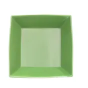 CAC China KC-B8-G Color Arts Green 42oz Square Stoneware Bowl 8" x 8" x 2-3/8" - Dozen 1 image