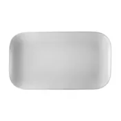 CAC China OXF-C12 Oxford Platter - 10"L x 5-3/8"W x 3/4"H, Coupe, Porcelain Bone White - 1 Dozen 1 image