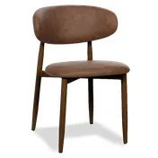 JustChair U44518-GR2 Petal Side Chair, Upholstered Tufted Back, Steel Frame with Wood-Look Finish, Grade 2 Upholstery 1 image
