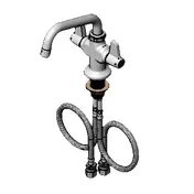 T&S Brass 5F-2SLX06 Equip Faucet, Deck Mount, 6" Swing Nozzle, Single Hole Base 1 image