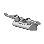 T&S Brass 5F-4WWX00 Equip Faucet, 4", Wall Mount, 4" Wrist Handles, Less Nozzle 1 image