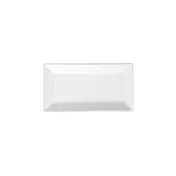 Winco RPR-10 Royalsquare Rectangular Porcelain Platter, 10"L x 5-1/2"W x 3/4"H, White Finish - 1 Dozen 1 image