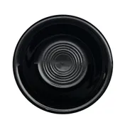 CAC China TG-32-BLK Tango Fruit Dish, 4" Dia. 1-1/8" H, 3-1/2 Oz., Porcelain, Black, Embossed - Dozen 1 image