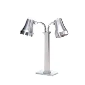 Spring USA 2792-5 Double Heat Lamp, 8" W x 10-1/2" D Base, 25" H, Stainless Steel, (2) 250W Bulbs, 110-120V 1 image