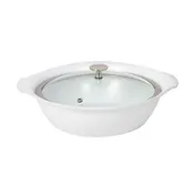 Spring USA 8258-2/27 Motif Casserole Pan, 3 Qt, 10-3/4"x3-1/4" White Aluminum, Ceramic 1 image