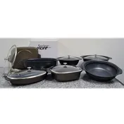 Spring USA 8265-7/38 Motif Roaster, 3-Quart Oval, 15" L x 10" W x 2-1/4" D, Bronze Aluminum Teflon Non-Stick Glass Cover 1 image