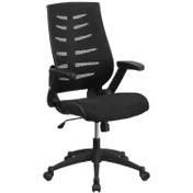 Flash Furniture BL-ZP-809-BK-GG Office Chair, 41-3/4"-45-1/2" Height, 250 lb, Black Mesh Back, Arms, Tilt Lock 1 image
