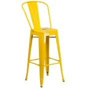 Flash Furniture CH-31320-30GB-YL-GG Commercial Outdoor Bar Stool, 500 lb, Yellow, Galvanized Steel, Powder Coat Finish 1 image