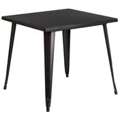 Flash Furniture CH-51040-29-BQ-GG 31x31 Square Dining Table, 29.5 Height, MDF Top, Metal Base, Black- Antique Gold 1 image