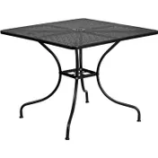 Flash Furniture CO-6-BK-GG 35.5x35.5 Square Patio Table, Steel, Black Powder Coat Finish 1 image