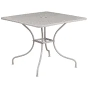 Flash Furniture CO-6-SIL-GG 35.5x35.5 Square Patio Table, Steel, Light Gray Powder Coat Finish 1 image