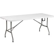 Flash Furniture DAD-YCZ-183Z-GG Folding Table, 72"W x 30"D x 29"H, Granite White Plastic Top, 330 lbs, Rectangular, Indoor/Outdoor Use 1 image