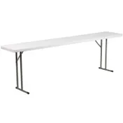 Flash Furniture DAD-YCZ-244-2-GW-GG Folding Table, 96"W x 18"D x 29"H, Granite White Plastic Top, Gray Metal Legs, 330 lbs 1 image
