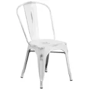 Flash Furniture ET-3534-WH-GG Stackable Outdoor Chair, 500 lbs, White Metal, Powder Coat, 8-High Stack 1 image