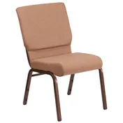 Flash Furniture FD-CH02185-CV-BN-GG Hercules Series Stacking Church Chair, 800 lb, Cotton Upholstery, Copper Vein Finish 1 image