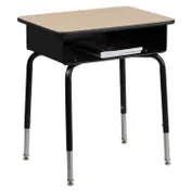 Flash Furniture FD-DESK-GG Student Desk with Open Front Metal Book Box, Natural Laminate Top 1 image
