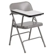 Flash Furniture HF-309AST-RT-GG Premium Folding Chair, 500 lb, Beige, 12.25in Right Handed Tablet Arm, Steel Frame 1 image