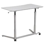 Flash Furniture NAN-IP-6-1-GG Sit-Down/Stand-Up Computer Desk, 37-3/8"W, Adjustable Height 29"-40-3/4", Light Gray Laminate Top, Silver Powder Coat Frame 1 image