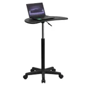 Flash Furniture NAN-JN-2792-GG Mobile Laptop Computer Desk, 25"W x 13"D, Adjustable Height 27.5-37.5", Black Laminate 1 image