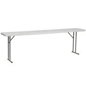 Flash Furniture RB-1896-GG Training Folding Table, 96"W x 18"D x 29"H, Granite White Plastic Top, Gray Metal Legs, 330 lbs 1 image