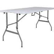 Flash Furniture RB-3050FH-ADJ-GG 5' Folding Table, Granite White, Adjustable Height, 330 lbs, Waterproof, Indoor/Outdoor Use 1 image