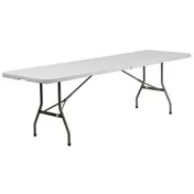 Flash Furniture RB-3096FH-GG Rectangular Folding Table, 96"W x 30"D x 29"H, Granite White Plastic Top, Gray Metal Legs, 661 lbs 1 image