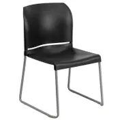Flash Furniture RUT-238A-BK-GG Hercules Stacking Chair, 880 lb Black Seat/Back, Metal Frame, 5-High Stack 1 image