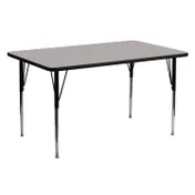 Flash Furniture XU-A2460-REC-GY-H-A-GG 60" Rectangular Activity Table, Gray Laminate Top, 24"D, Adjustable Height 1 image