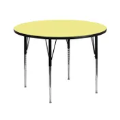 Flash Furniture XU-A42-RND-YEL-T-A-GG 42" Round Yellow Laminate Activity Table, Adjustable 21-1/8"-30-1/8" Height 1 image