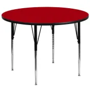 Flash Furniture XU-A60-RND-RED-T-A-GG 60" Round Red Laminate Activity Table, Adjustable Height 1 image