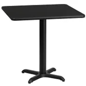 Flash Furniture XU-BLKTB-3030-T2222-GG 30x30 Square Black Laminate Dining Table, 31-1/8H, MDF Top, PVC Edge, Cast Iron Base 1 image